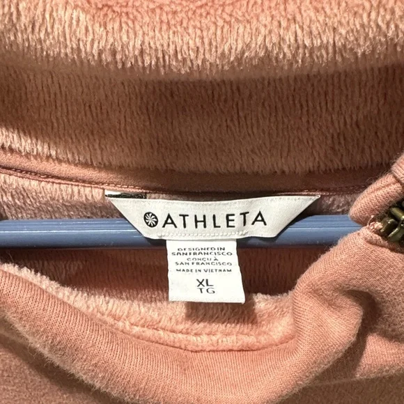 Athleta Soft Pink Fleece pullover XL - Picture 2 of 6